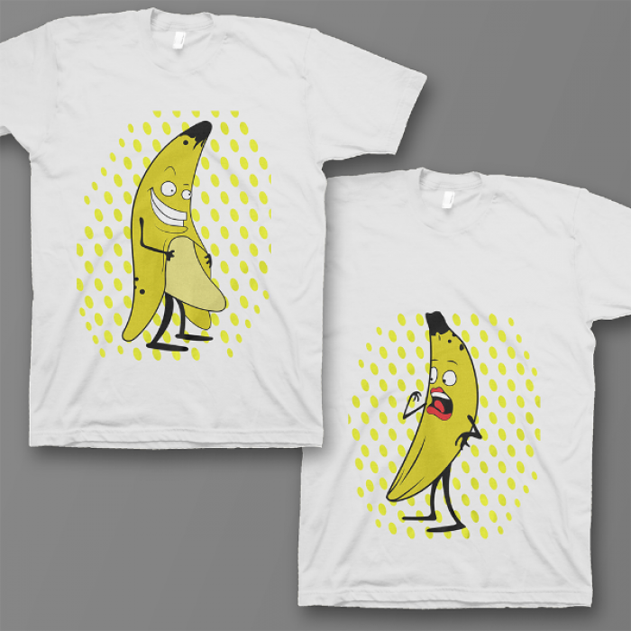 Парные футболки для влюбленных "Смешные бананы"